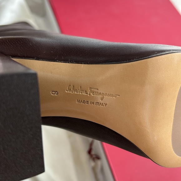 Brand new original Salvatore Ferragamo heeled boots 8,5cm, size 8 run big - Picture 3 of 6